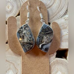 Porcelain Jasper Crystal Earrings – Sterling Silver 925